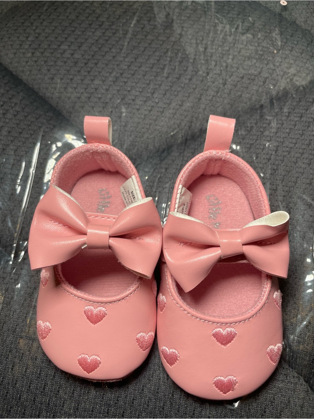 Gymboree Pink Heart Bow Baby Walker Shoes